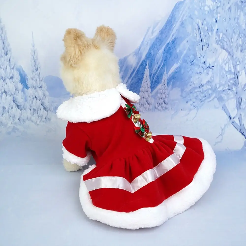 

Comfortable Cute Santa Claus Dog Skirt Breathable Soft Cats Christmas Dress Warm Dog Winter Clothes for Puppy Kittens