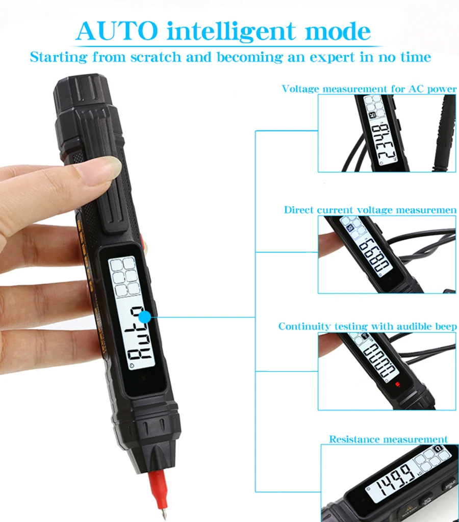 TS-20A Pen-Type Multimeter Voltage Tester Multi-Functional Wire Break Detection Digital Electrician Special Induction Tes