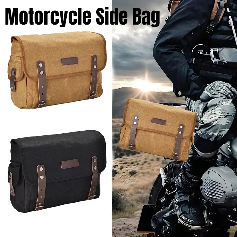 

Motorcycle side bag canvas bag Saddle Bags Motorcycles Cycling Side Pouch Waterproof Lightweight Side Bag Bicycle Luggage Bags