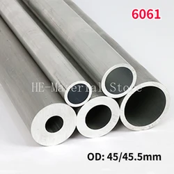1Pcs Length 100mm 6061 Aluminium Alloy Tube OD 45mm 45.5mm Hollow Round Aluminum Tube ID 14/18/22/23.5/24/28/32-40mm