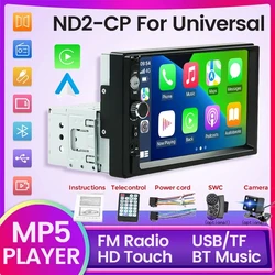 7'' HD Touch Screen 1 Din Universal Automotivo Carplay Car Radio FM Mirror Link Central Multimedia Android Auto MP5 Video Player