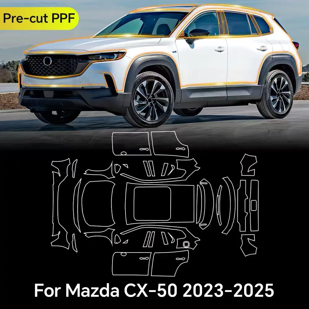 

For Mazda CX50 CX-50 2023-2025 TPU Paint Protection Film Clear Bra Car Body Anti-Scratch Pre-cut PPF Invisible Resistant Cover