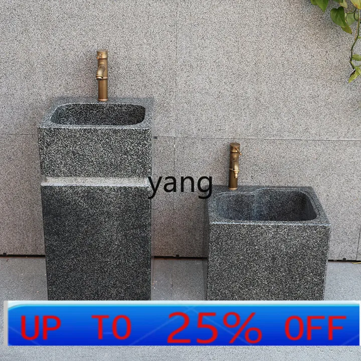 

LTT natural granite outdoor washstand garden courtyard sink column basin