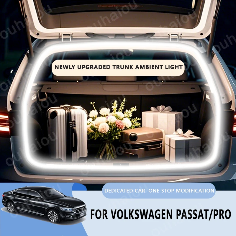 

For Volkswagen 2011-2025 Passat pro trunk light modification light Atmosphere lights White warm white Rear Trunk LED Light Bar