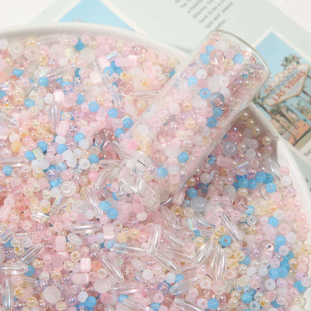 20Gram Summer Style Mixed Color Glass Beads For Jewelry Making Interval Beads Necklace Bracelet Craft DIY Supplies