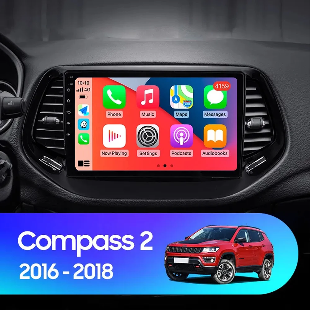 

Android 14 8G + 256GB беспроводной Carplay для Jeep Compass 2 MP 2016 - 2018 автомобильное радио мультимедийный видеоплеер GPS навигация DSP DVD