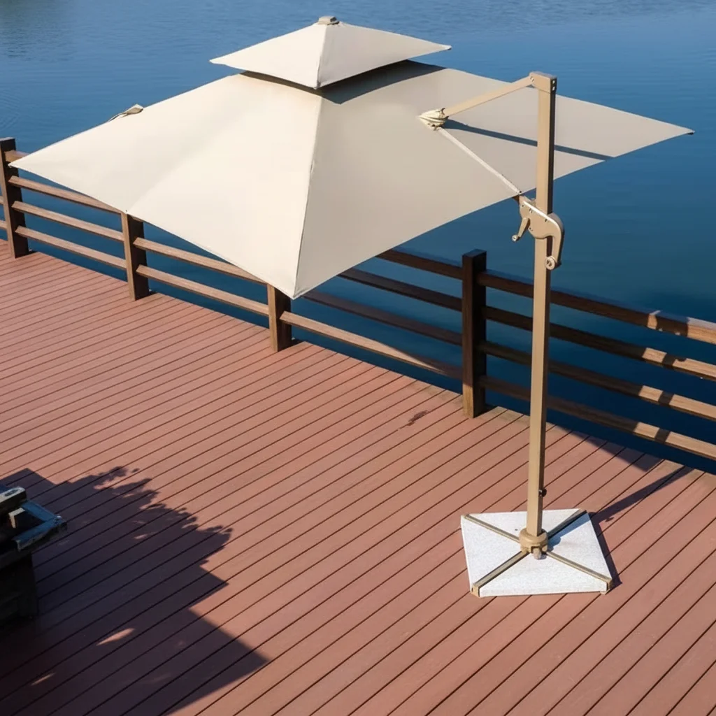 Outdoor Furniture For Cafe - Modern Outdoor Large Square Umbrella UV-Resistant
