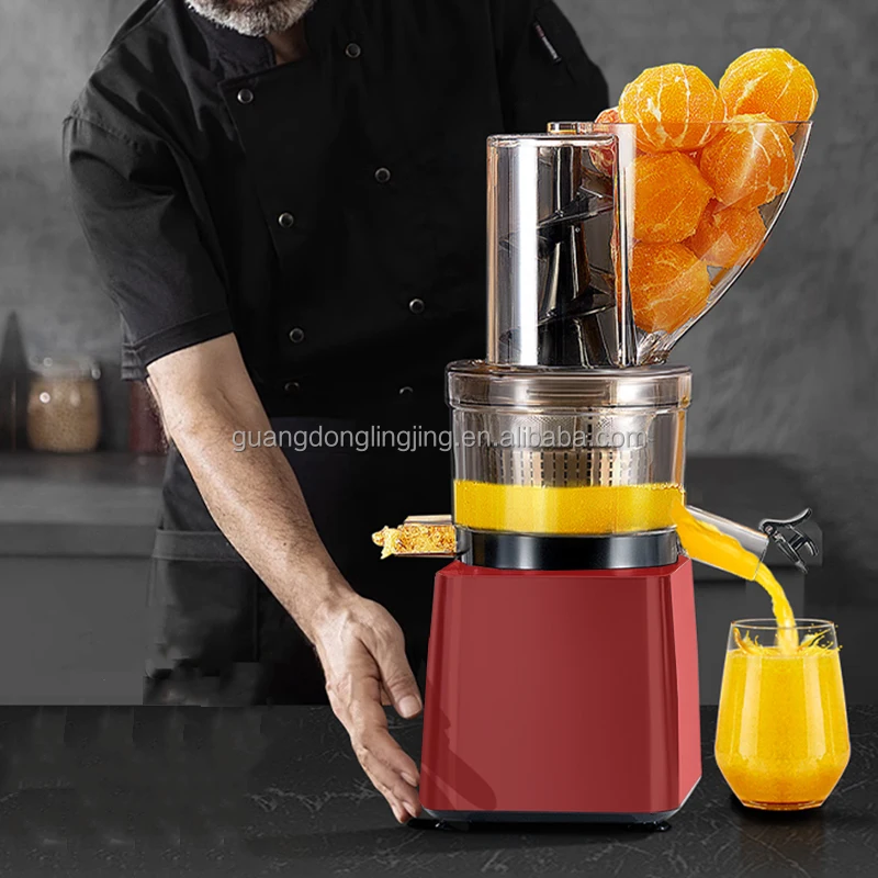 300W Heavy Duty Motor Masticating Wide Chute Slow Speed Cold Pressed Guava Pear Fruit Household Slow Commercial Juicer Machine