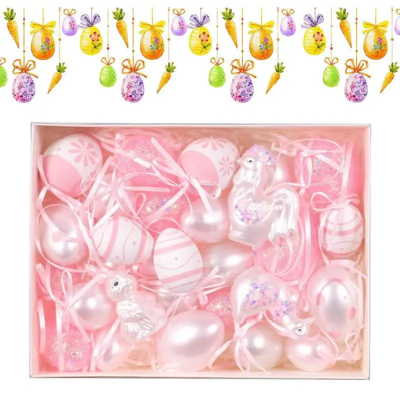 Easter Eggs Ornaments Festival Party Favor Spring Celebration Hangable Egg Ornaments Spring Easter Bowl Fillers For Home Church