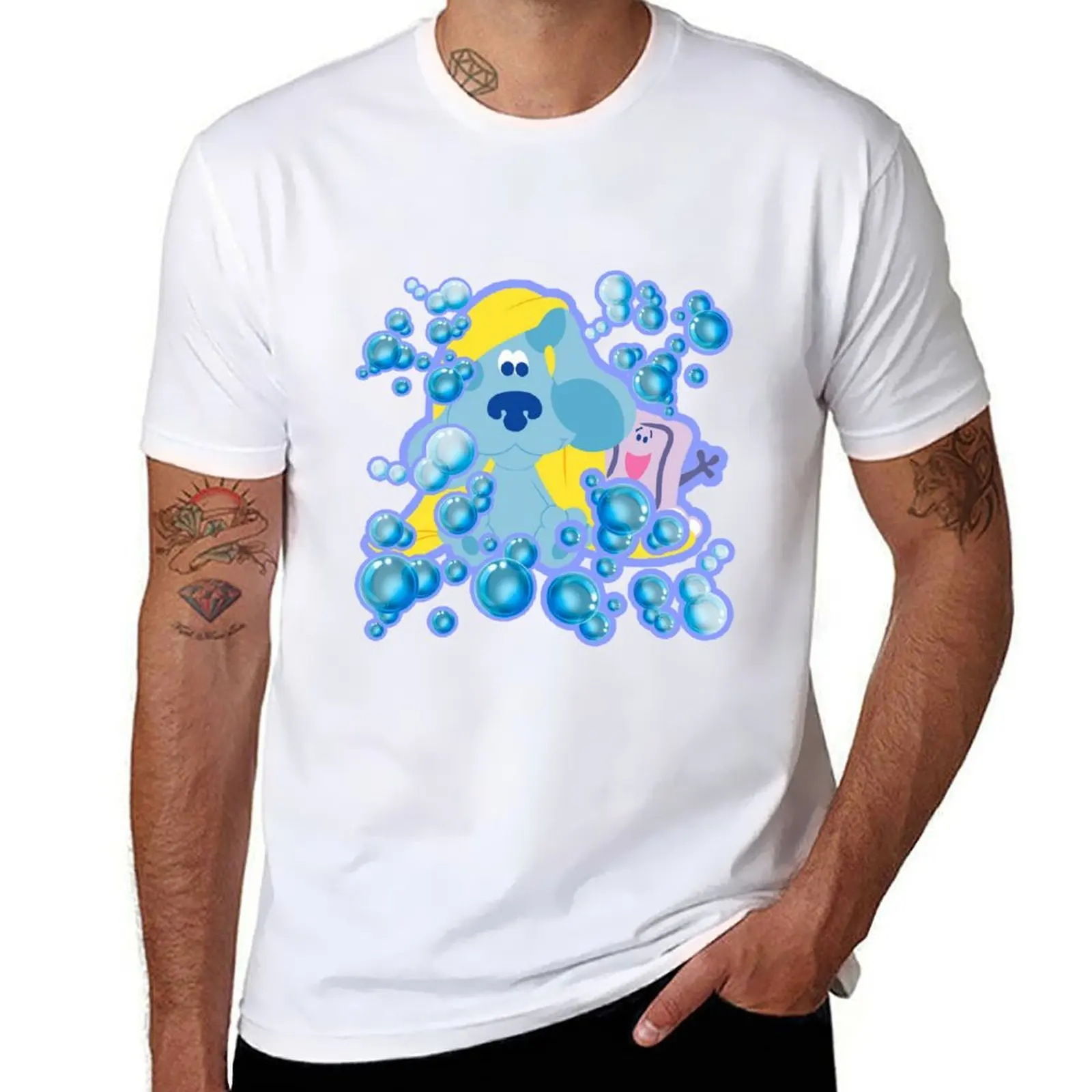 

Футболка Blues clues bubble bath, мужская футболка, хлопковые мужские футболки для мужчин, повседневная футболка