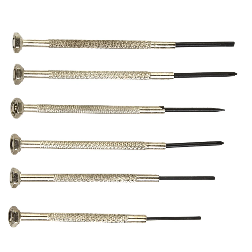 Juego de brocas de destornillador de precisión, 6 piezas, para relojes, gafas, joyería, Mini tornillo, bricolaje, herramientas de reparación de óxido