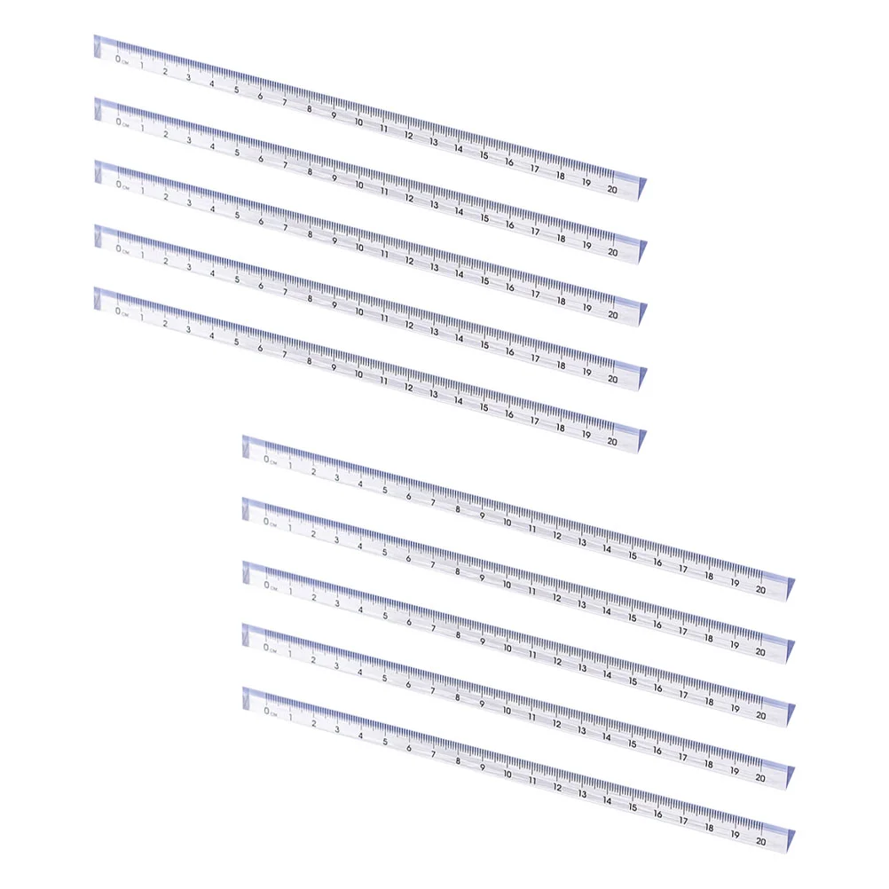 

10 Pcs Transparent Triangular Ruler Teaching Scale Ruler Student Clear Students Accessory Multi-function