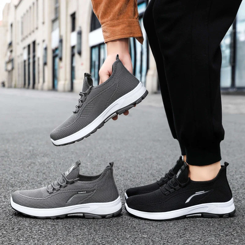 Men's new sports running shoes breathable anti slip casual  sneaker outdoor walking training shoes for male students and men