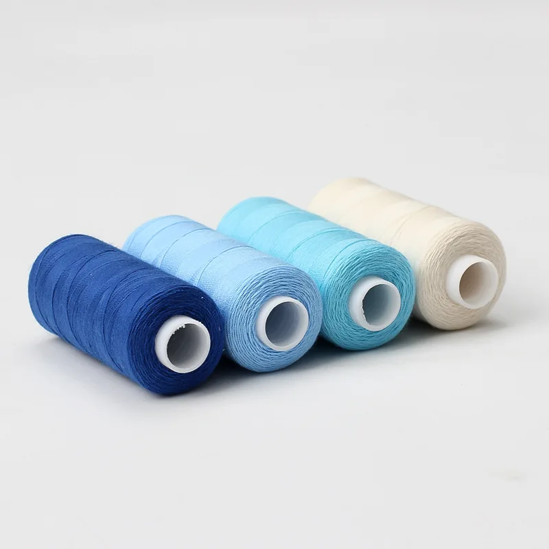 6 Colors/Set Yarn Sewing Thread Roll Machine Hand Embroidery 400 Yard Each Spool 100% Polyester Durable For Home Sewing Kit