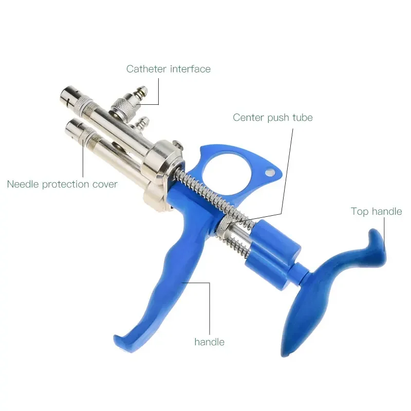 

0.1-0.5cc Chicken Veterinary Injection Pisol Automatic Double Vaccine Veterinary Syringe Continuous