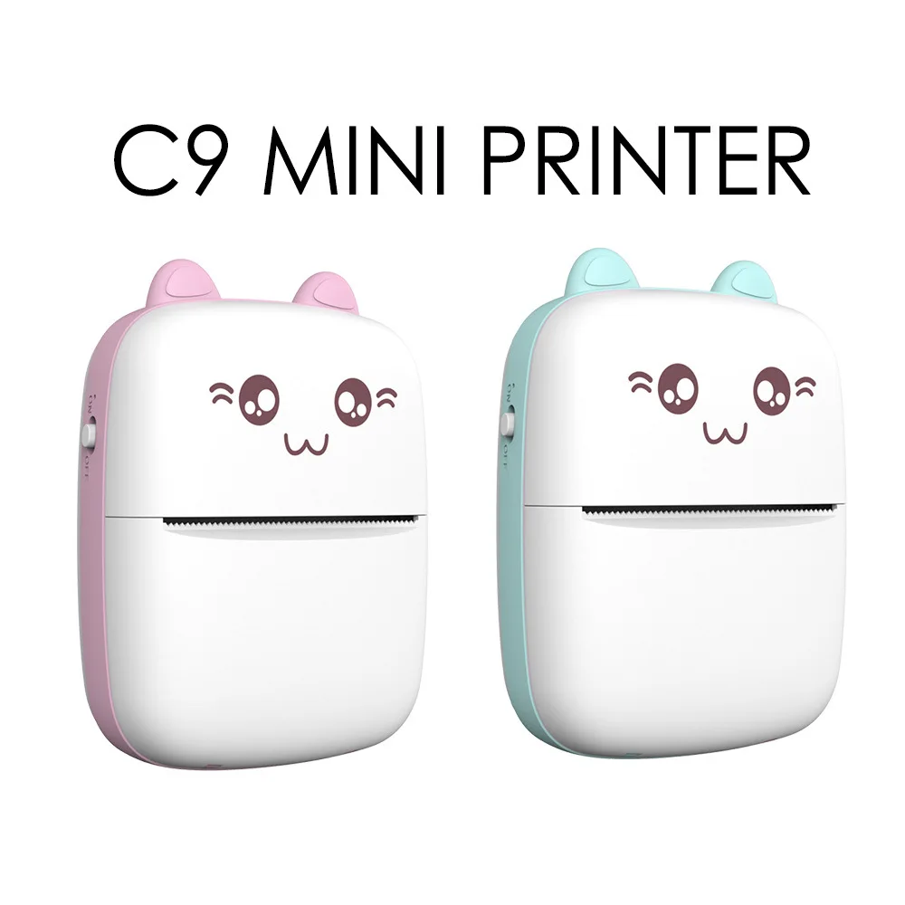 

Мини-термопринтер, беспроводной BT, 200 точек на дюйм, этикетка, фотопамятка, неправильное запитание, печатная бирка, Bluetooth-принтер, USB-кабель, портативный