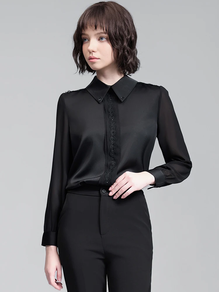 قميص AIyssa نسائي احترافي بأكمام طويلة، رائع وأنيق وناعم ومريح. أنماط جديدة لخريف وشتاء 2025