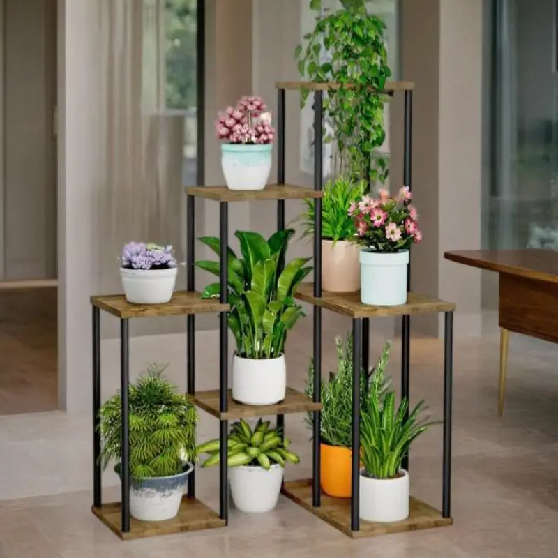 

Black Shelf+blackboard Plant Rack Minimalist Living Room, Plant Rack Next to TV, Balcony Flower Rackpromote sales