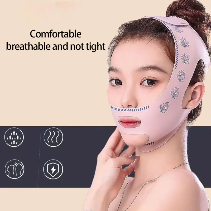 v 형태 윤곽선 및 이마 주름 감소 통기 탄성 얼굴 모양의 d0ue 조정 가능한 얼굴 리프팅 스트랩