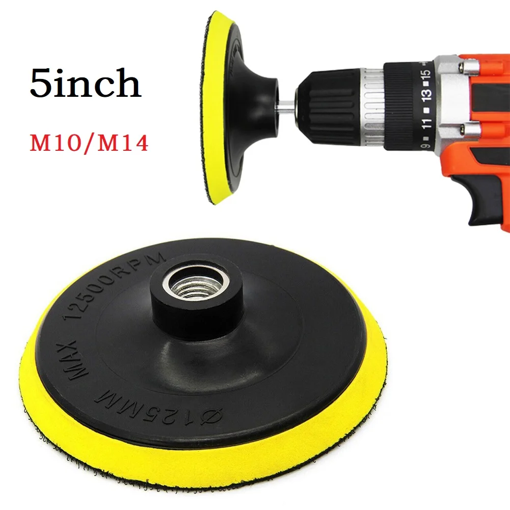 5 Inch 125mm And Polishing Pad Rotary Backing Pad Drill Adapter Sanding Backing Pad Hooks And Loops Polishing Wheel Accessories