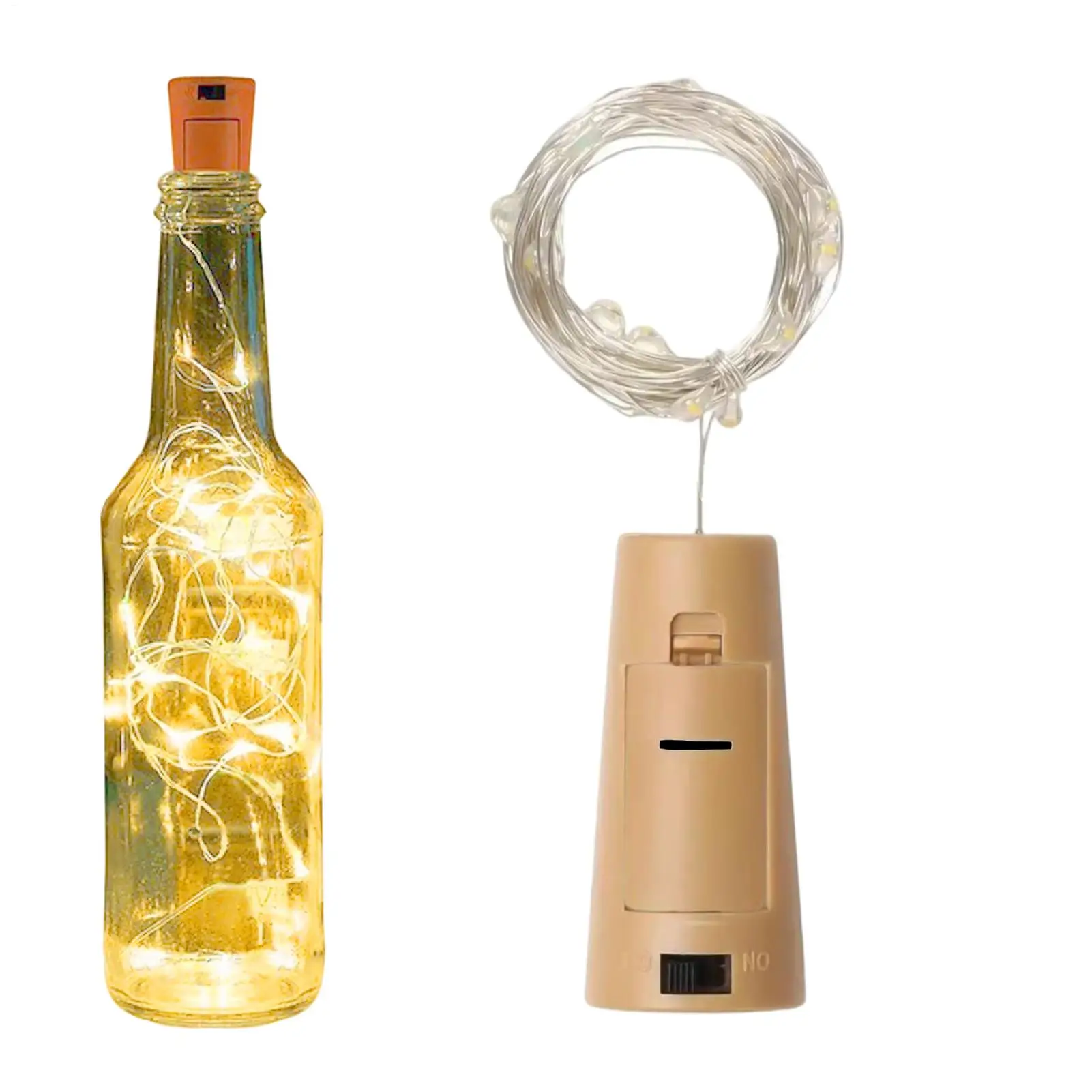 سلسلة أضواء 20-LED زجاجة النبيذ الفلين الإضاءة 6.56FT سلسلة أضواء الزفاف الصغيرة لحفل زفاف مهرجان عيد ميلاد الجدول