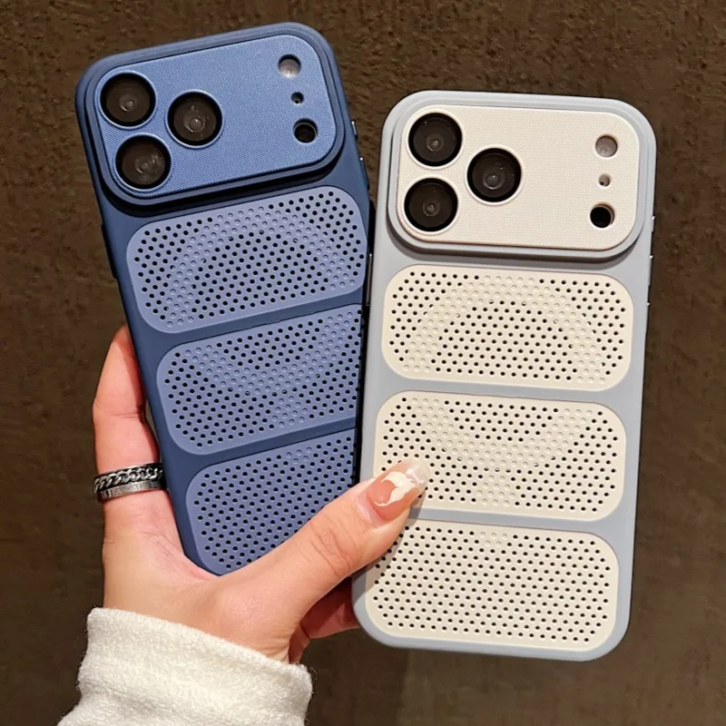 Applicable to Apple 18promax mobile phone case honeycomb heat dissipation magnetic PC lens iPhone16PLUS anti-drop protection