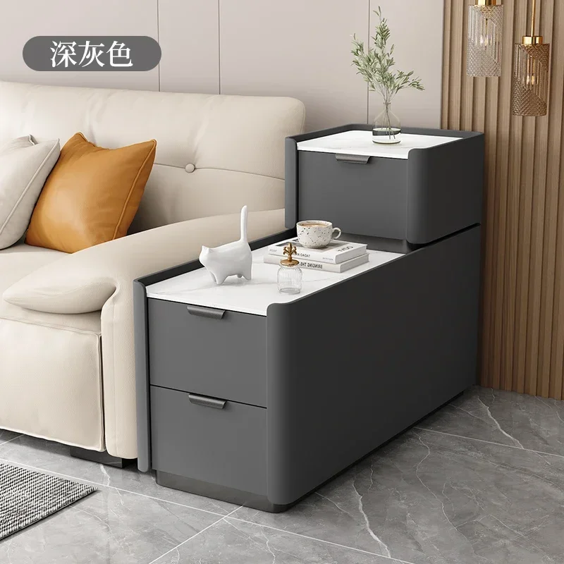 Light luxury high-end solid wood small crevice simple modern side cabinet