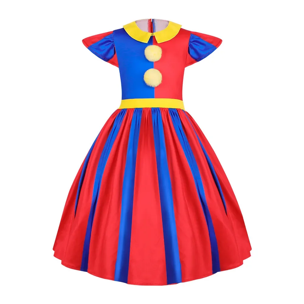 Kids Anime Easter Pomni Clown Cosplay Role Playing Clothing Toddler Girls  Costume Printed Children Halloween Carnival Clothes