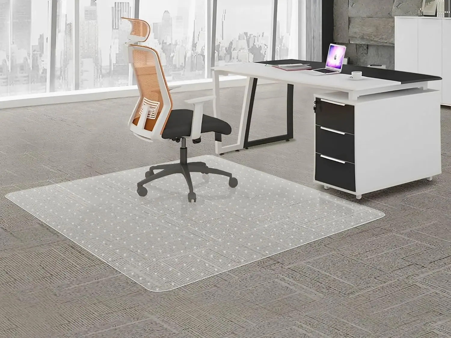 

Large Office Chair Mat For Carpet, 48"" X 48"" Clear Computer Desk Chair Mat For Low Pile Carpeted Floors- Easy Glide Plastic