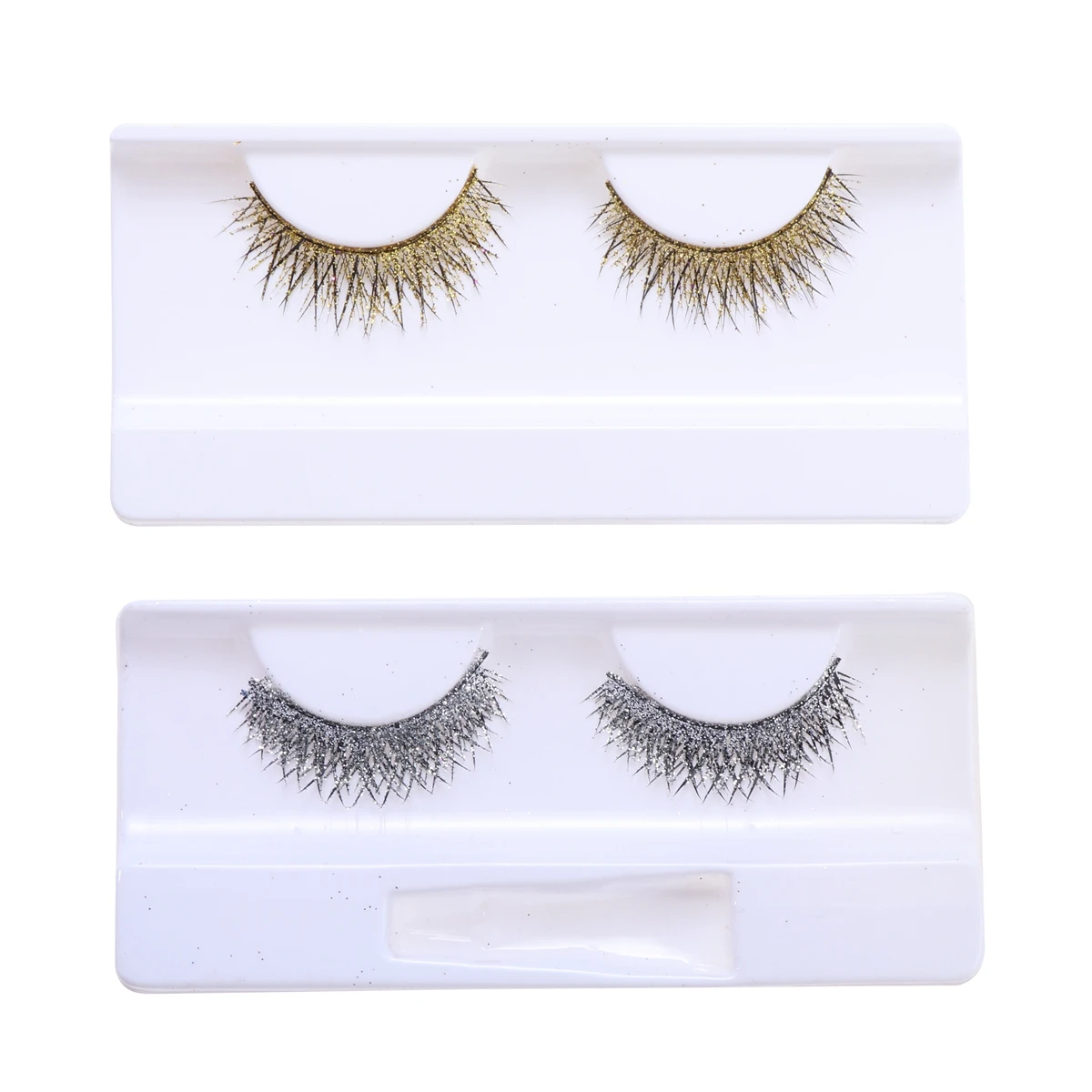 

Shiny Exaggerated Eyelashes Long and Thick Eye Lashes Extension for Women Cosplay Fancy Ball (Silver)