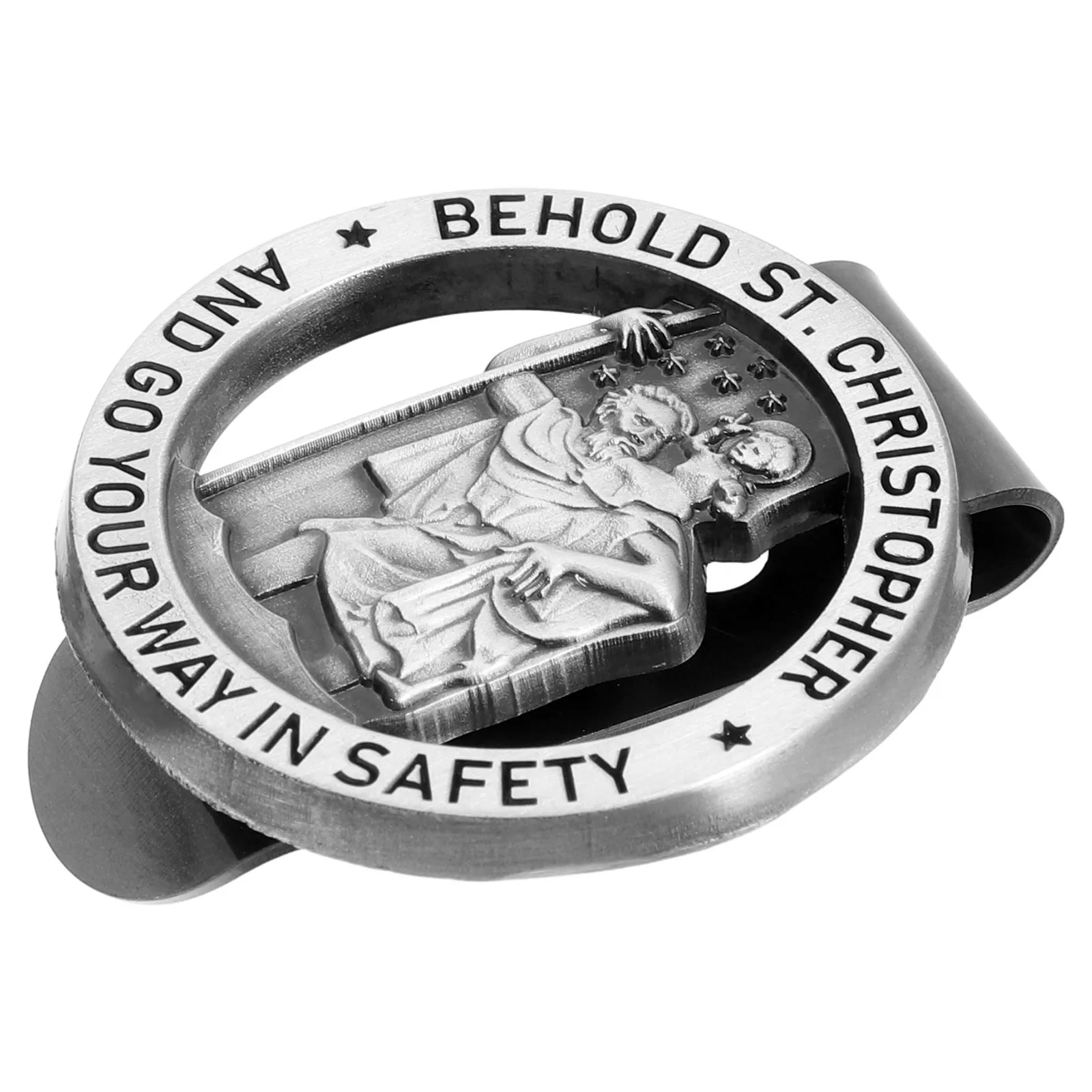 

Sun Visor Clip Zinc Alloy Safety Bless Design Multifunctional Use on Doors Windows Portable Blessing Decor for Vehicle Interior