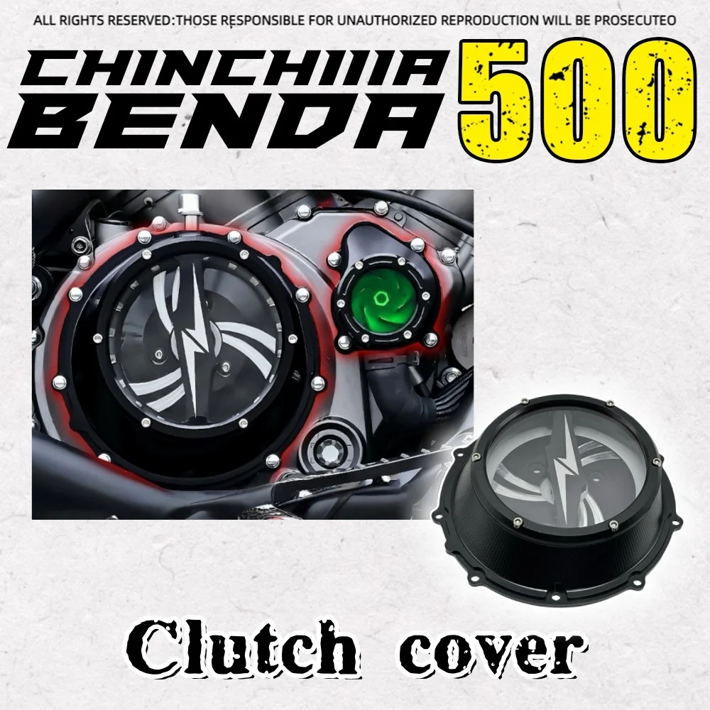 For BENDA ChinchiIIa 500 Customized Transparent Clutch Cover Water Pump Cover Engine Side Cover Decoration
