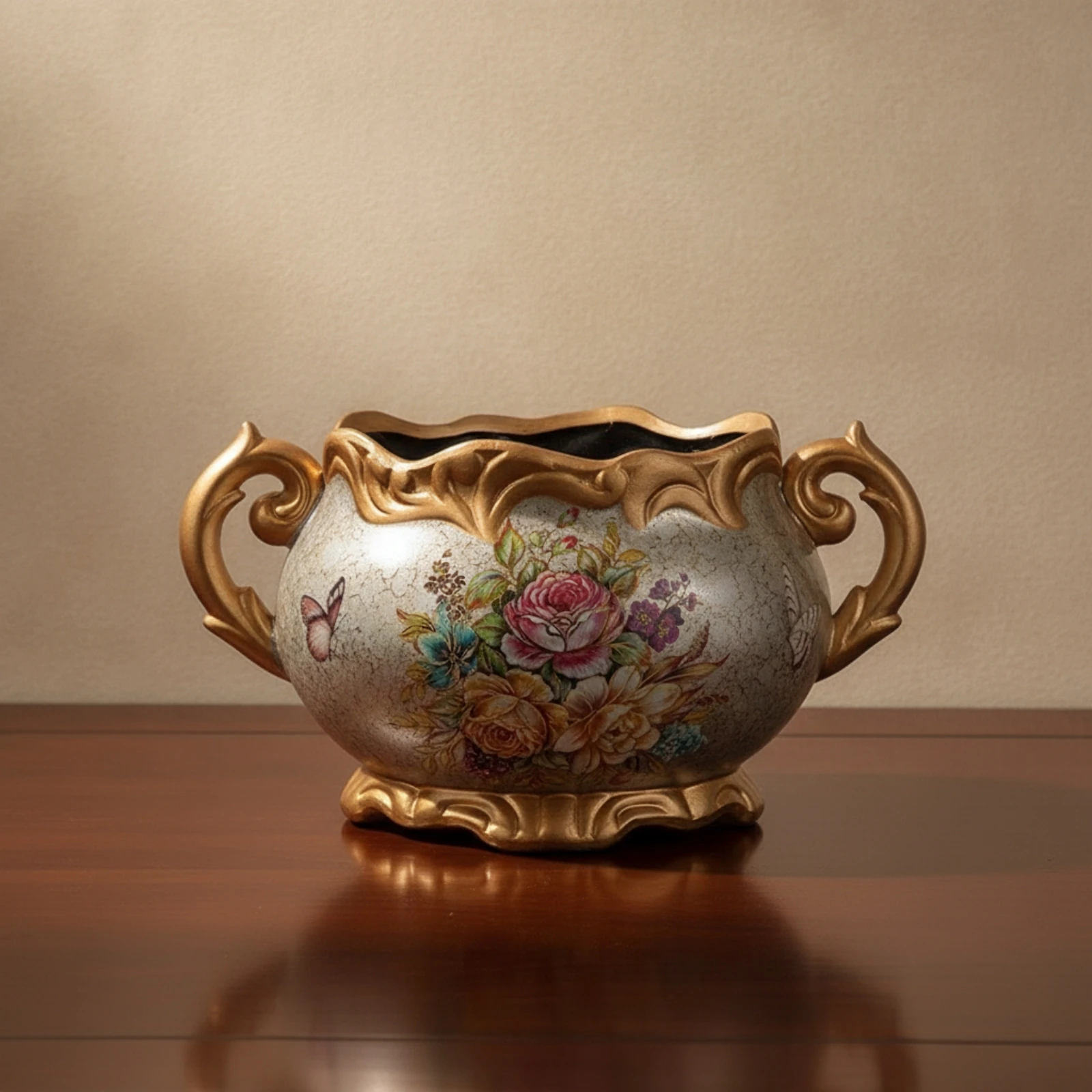 Handmade Ceramic Flower Vase Handmade Decorative Ceramic Vase with Raised Foot Versatile European-Inspired