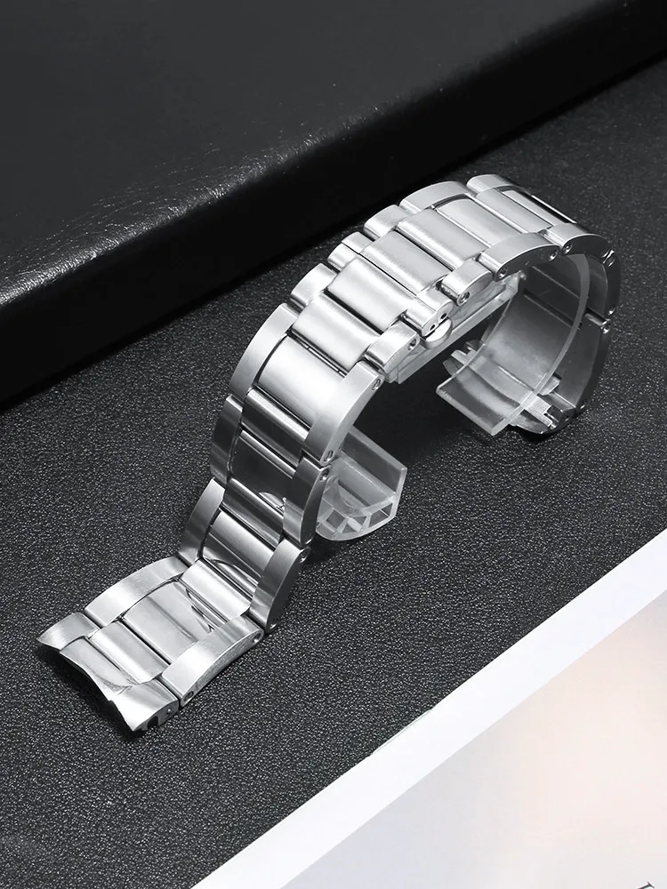 Suitable for Blancpain 50% Stainless Steel Watch with 5015 Blue Pottery 50% Diving Arc Stainless Steel Bracelet Men's 23mm