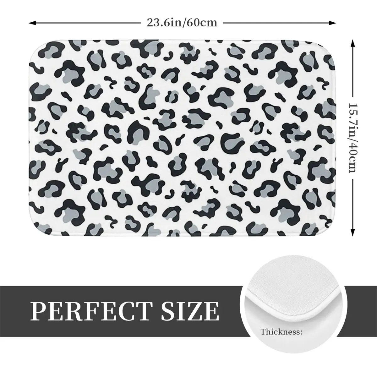 Snow Leopard Print Non-slip Doormat Floor Mat Water oil proof Carpet Rug for Kitchen Entrance Home Bedroom Footpad Mats
