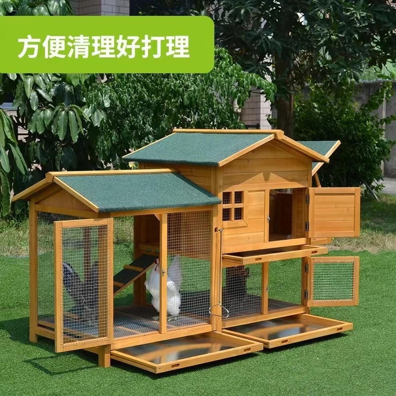 Pet Product Super Large Outdoor Chicken Cage Hutch Indoor Cheap Wooden Chicken Coop