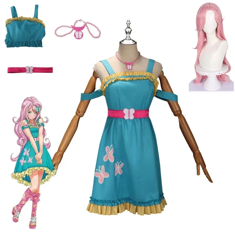 

Cartoon pony Polly character butterfly soft belt dress send necklace cospaly cartoon costume Cos dress women's clothing