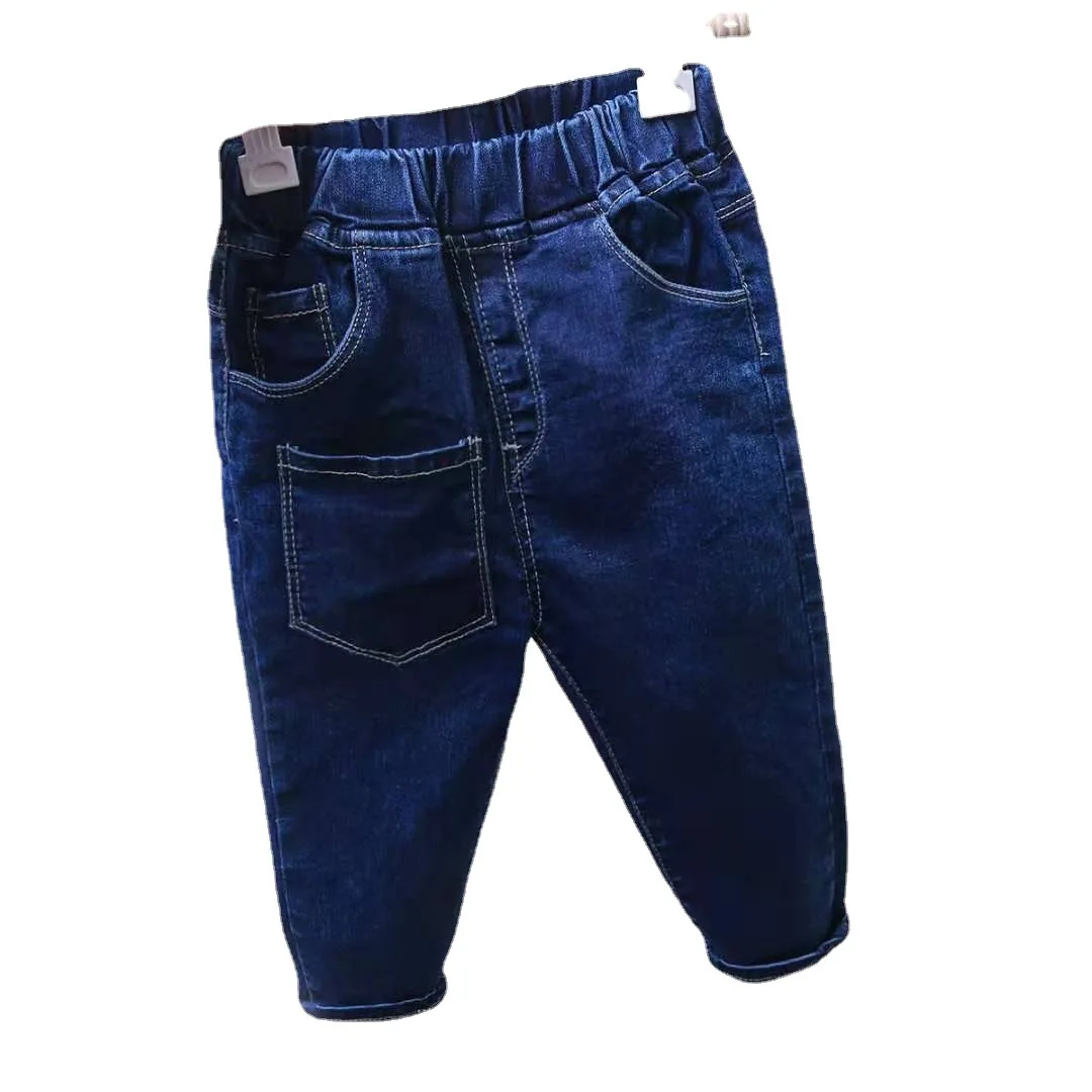 Girl bear jeans spring and autumn style foreign children\'s bear pants female treasure spring new Korean version of casual pants