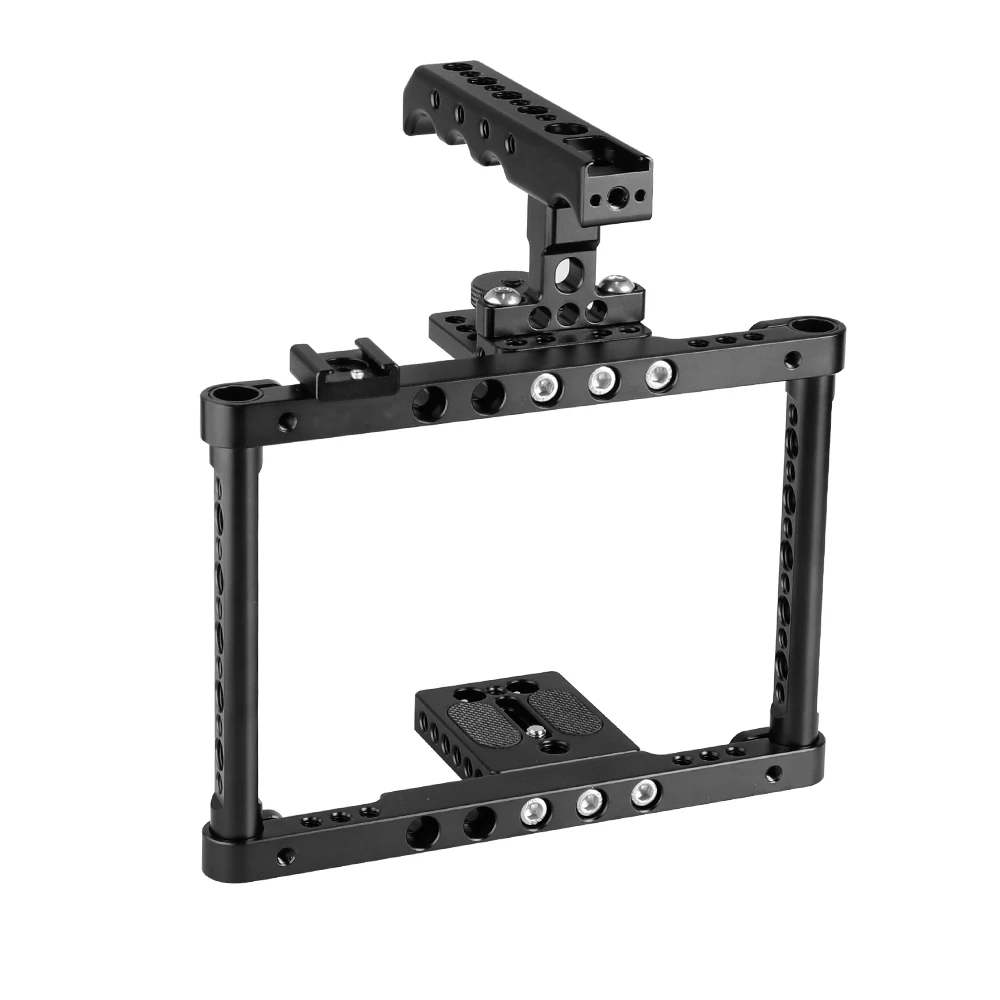 Camera Cage Rig Full Frame With Top Cheese Handle Double Shoe Mount for Canon 70D 80D D3200 GH5/GH4