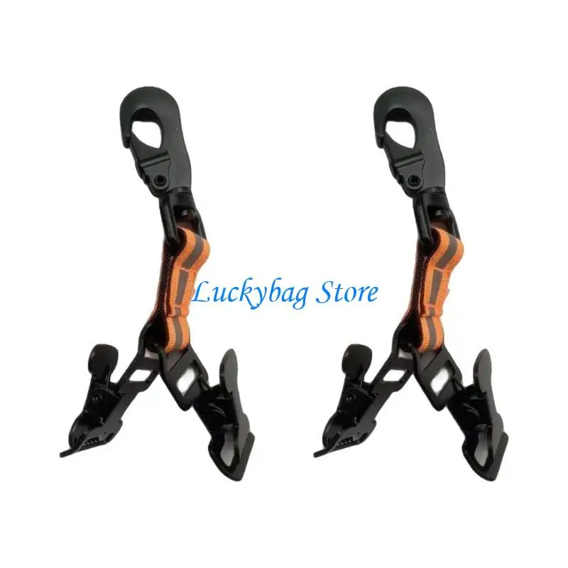 

X7XE 2Pcs Reflective Strips Glove Clips with Carabiner Hook for Hanging Towels Masks