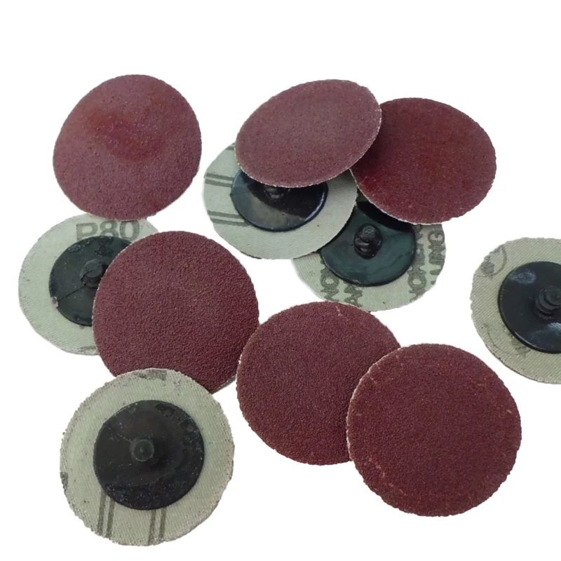 50pcs 2inch Grit Roll Lock Quick Change Sanding Discs Surface Conditioning Sanding Disc Pad P36/60/80/120/180/240/320 Sand Paper
