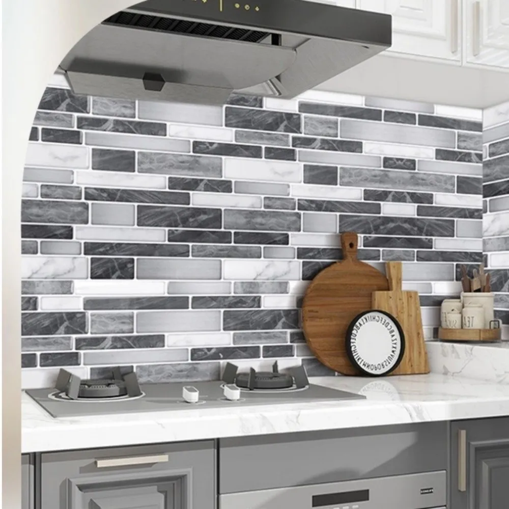Self-adhesive 3D Wall Tile PVC Waterproof Wall Sticker Mold Resistant Fish Scale Kitchen Backsplash For Kitchen Bathroom
