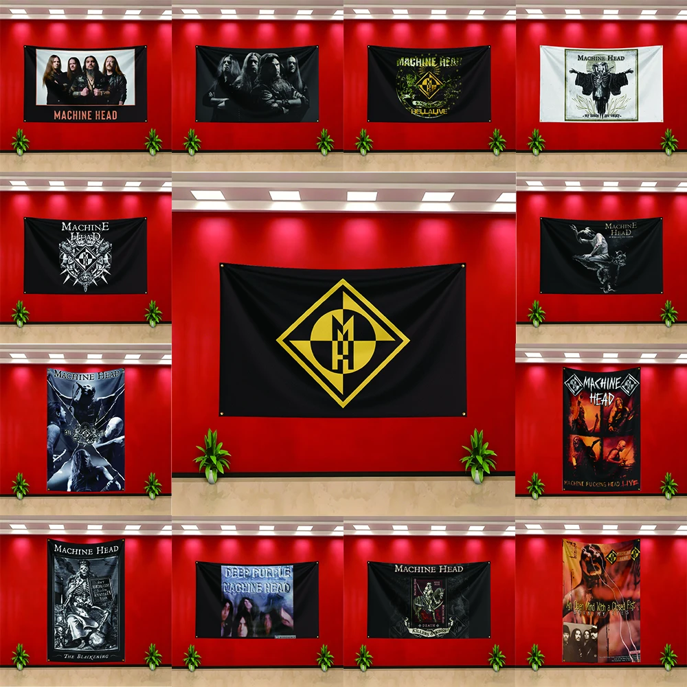 Music Machine Head Inspired Flag Banner for Bedroom Living Room Dorm Garage Wall Decor Tapestry Custom Advertising Flaga Gift