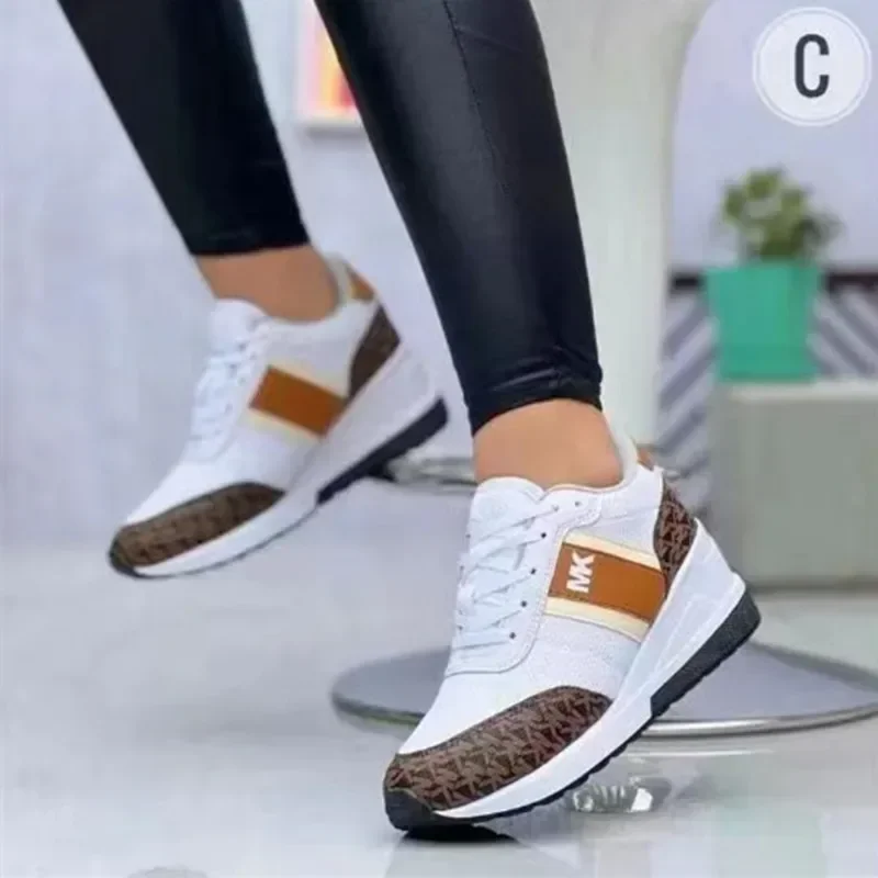 Women Wedges Sneakers Lace-Up Breathable Sports Shoes Casual Platform Female Footwear Ladies Vulcanized Shoes Zapatillas