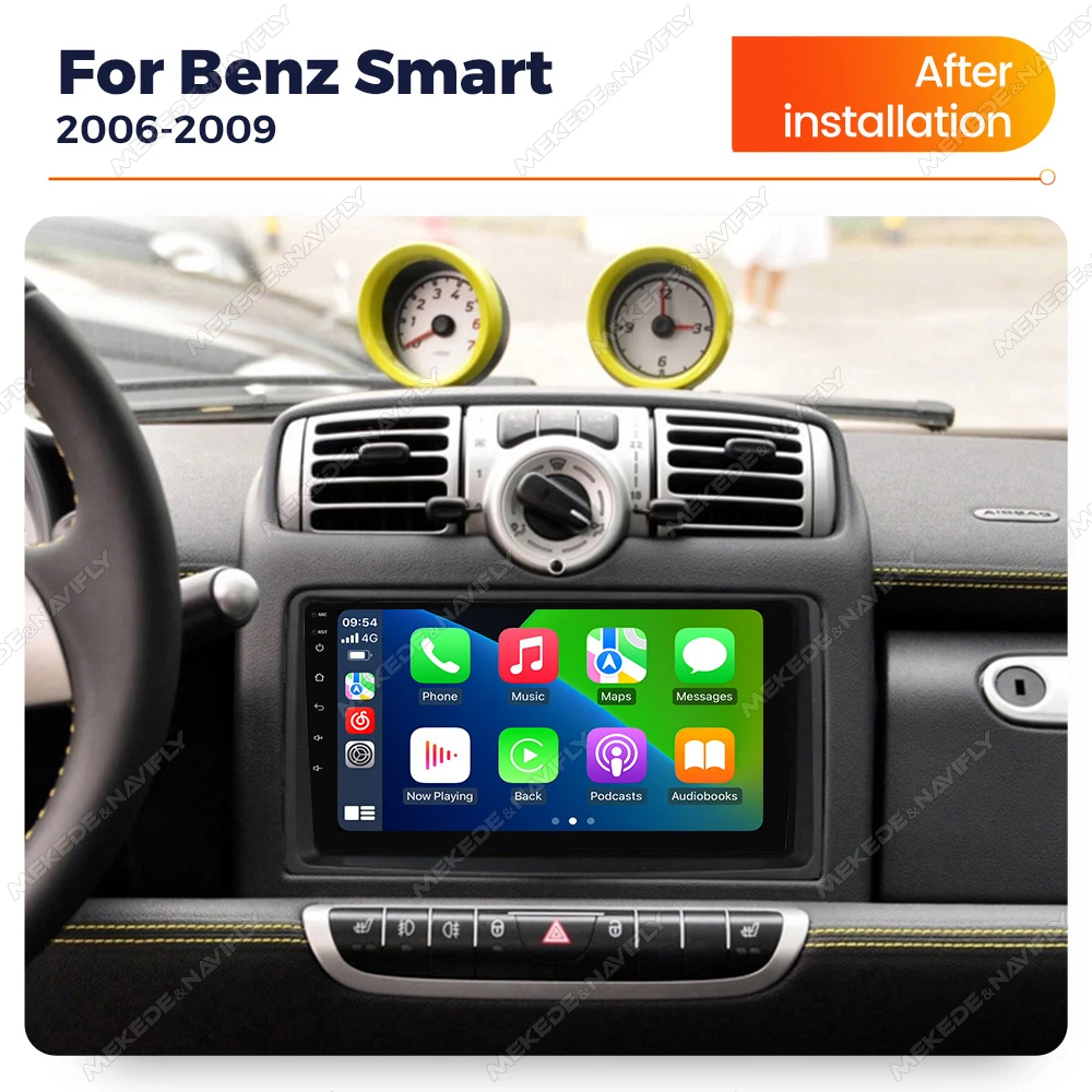 

MEKEDE 9inch 2 Din Android 14 Car Radio Multimedia Video Player For Smart Fortwo 451 2005 - 2010 GPS Carplay FM Stereo Head Unit