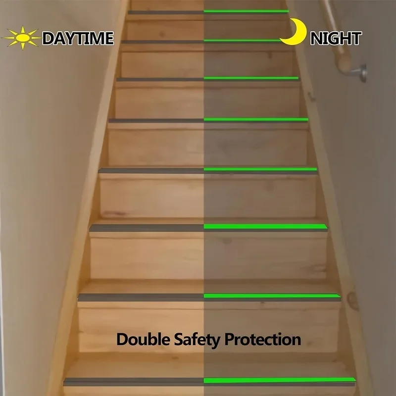 5cm/10cm Glow in The Dark Anti Slip Tape, PVC Non Slip Strips with Luminous Stripe, Waterproof Stair Edge Protector for Indoor - view 2