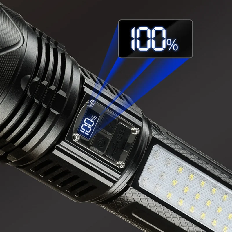 ハイパワー 1000LM 30 ワット Led 懐中電灯 15000Mah バッテリー緊急スポットライト強力な最も明るいライト家庭菜園用