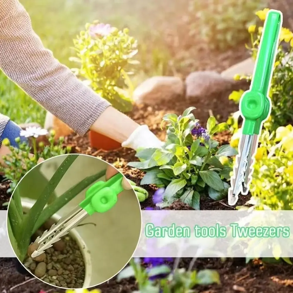 Stainless Steel Gardening Tweezers Solid Stainless Steel Multifunctional Succulent Transplant Clip Precision Aligned Tip