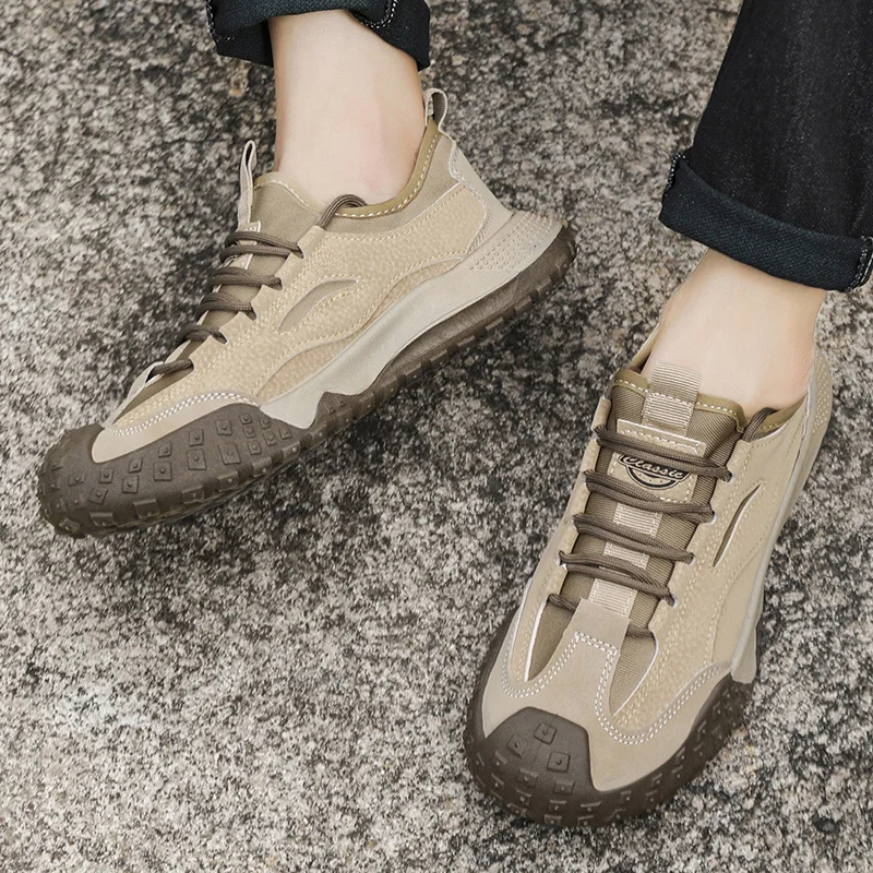 

Men's Casual Sports Outdoor Hiking Trendy 2026 Fashion Street Comfortable Ссовки Мужские Men Slip on Loafers Casual Leather Shoe