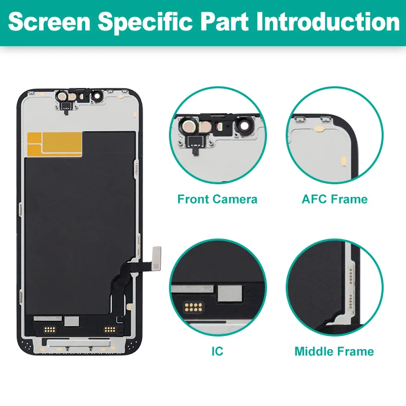 6.1 "Ekran OLED do iPhone 13, przetestowany, zamiennik wyświetlacza LCD z narzędziami, modele A2633 A2482 A2631 A2634 A2635 — zdjęcie produktu 2